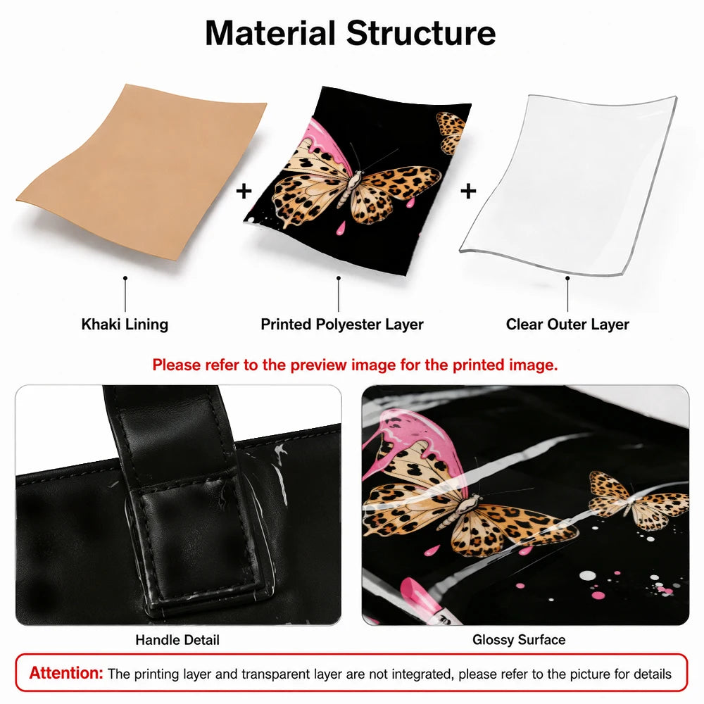 Leopard Butterfly & Dripping Lipstick Shopping Tote