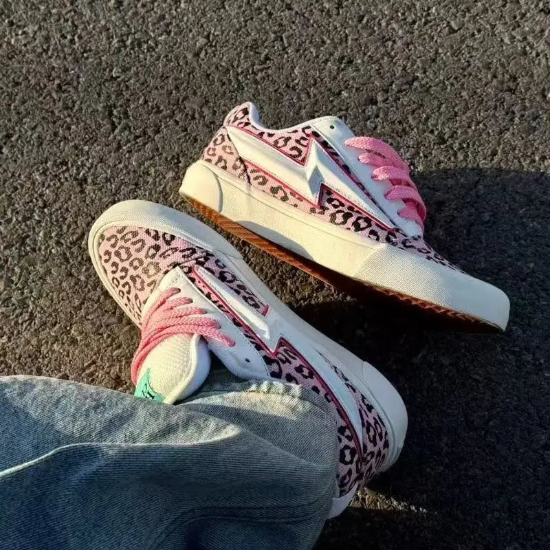 Leopard Print Streetwear Canvas Sneakers