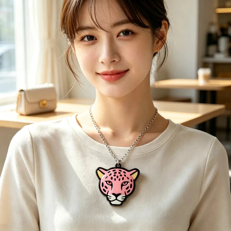 Leopard Head Statement Pendant Necklace
