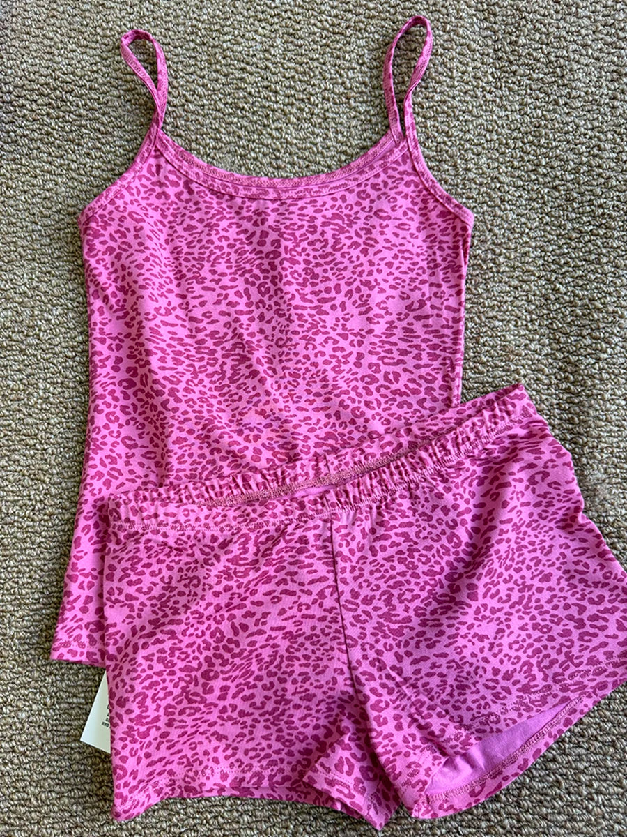 Vintage Leopard Slim Flutter-Sleeve Top