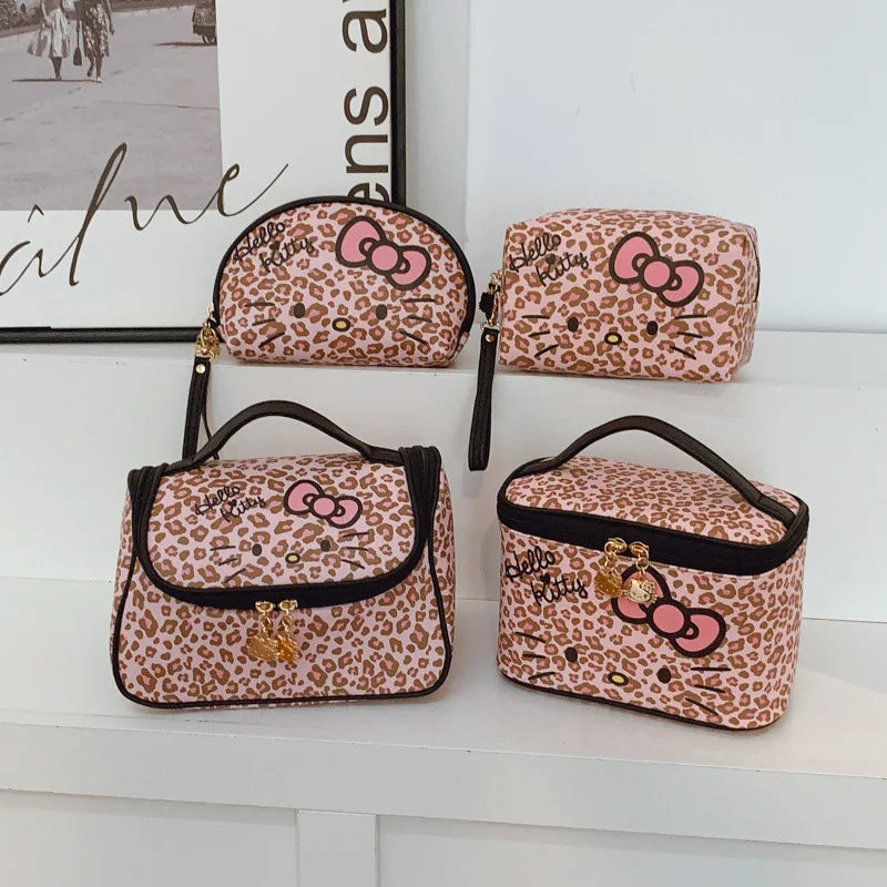 Leopard PU Cosmetic & Commuter Travel Bag