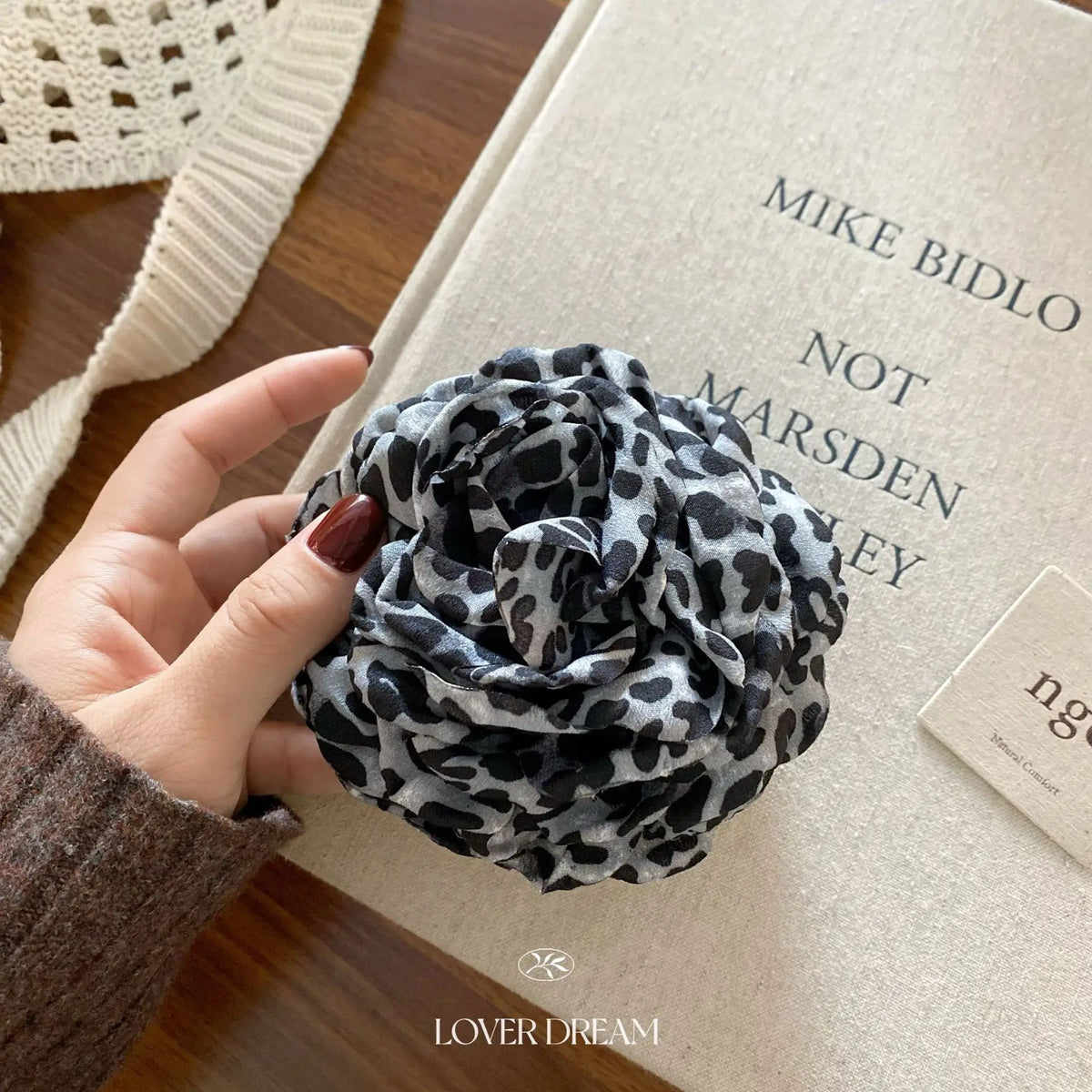 Sweet Leopard Flower Hair Claw Clip