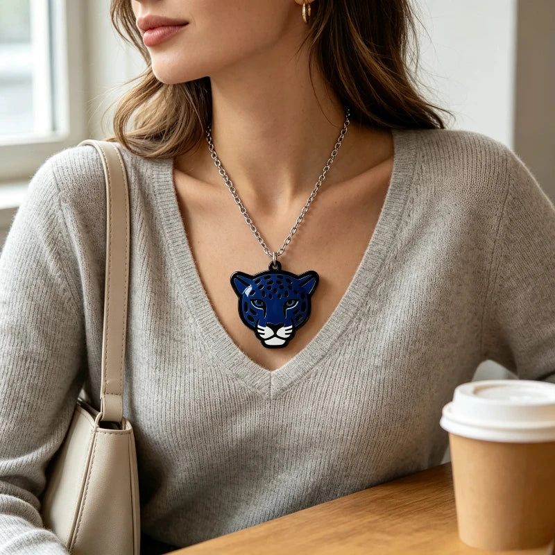 Leopard Head Statement Pendant Necklace