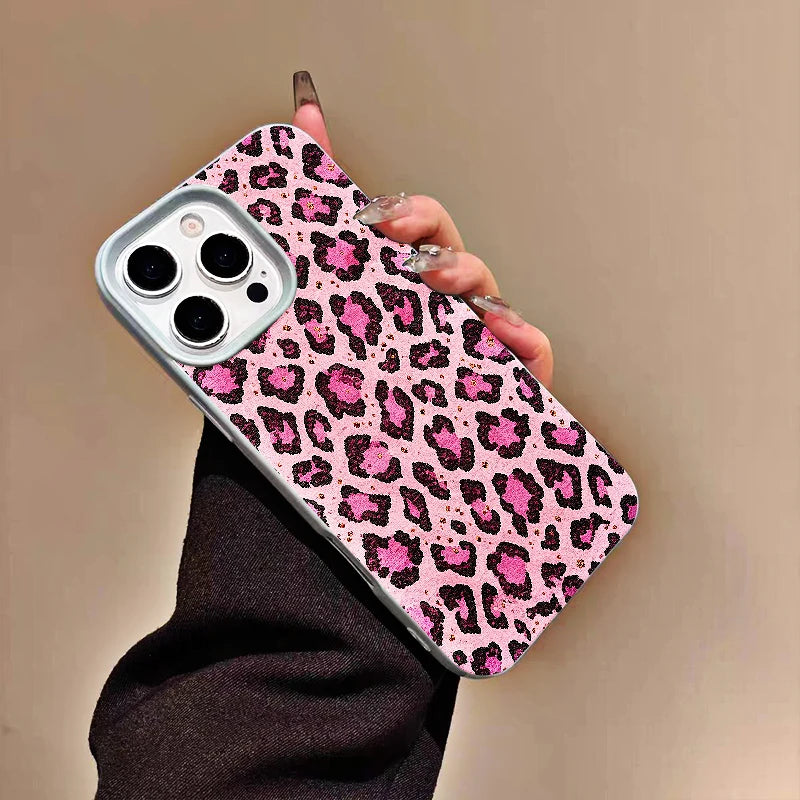 Pink Leopard Printed iPhone Case