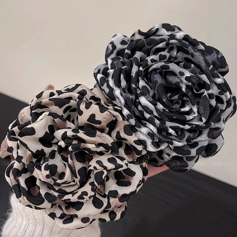 Sweet Leopard Flower Hair Claw Clip
