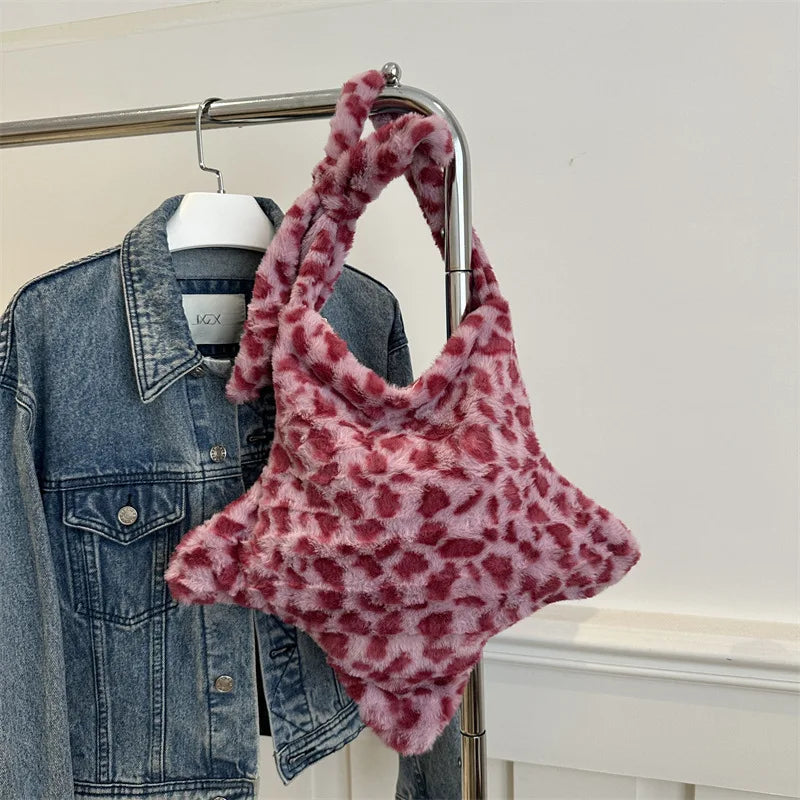 Faux-Fur Oversized Tote & Crossbody Bag