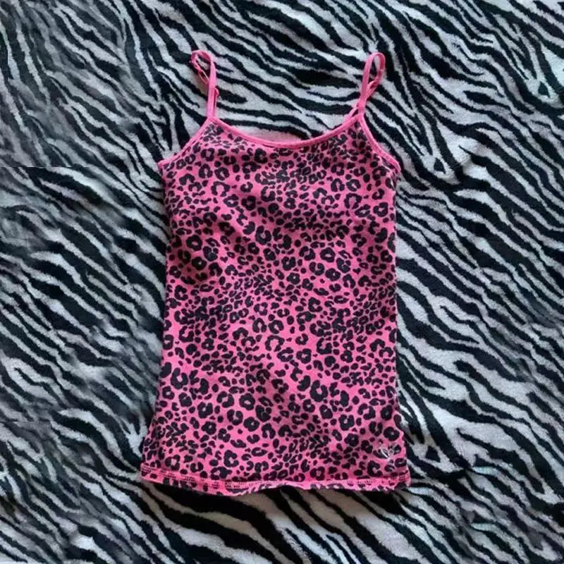 Aesthetic Leopard Appliqué Camisole Top