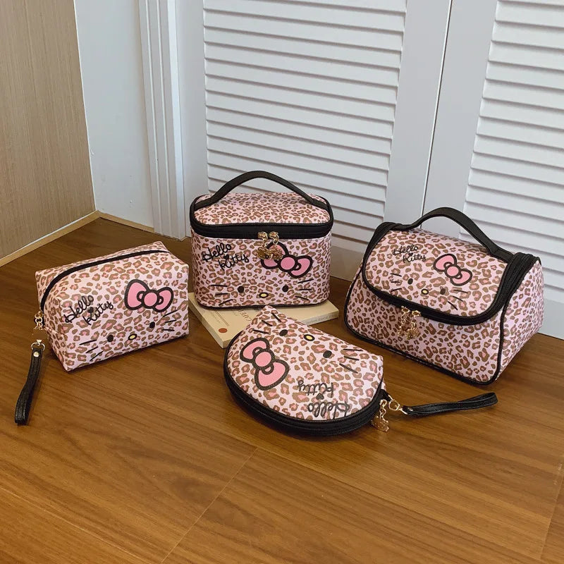 Leopard PU Cosmetic & Commuter Travel Bag