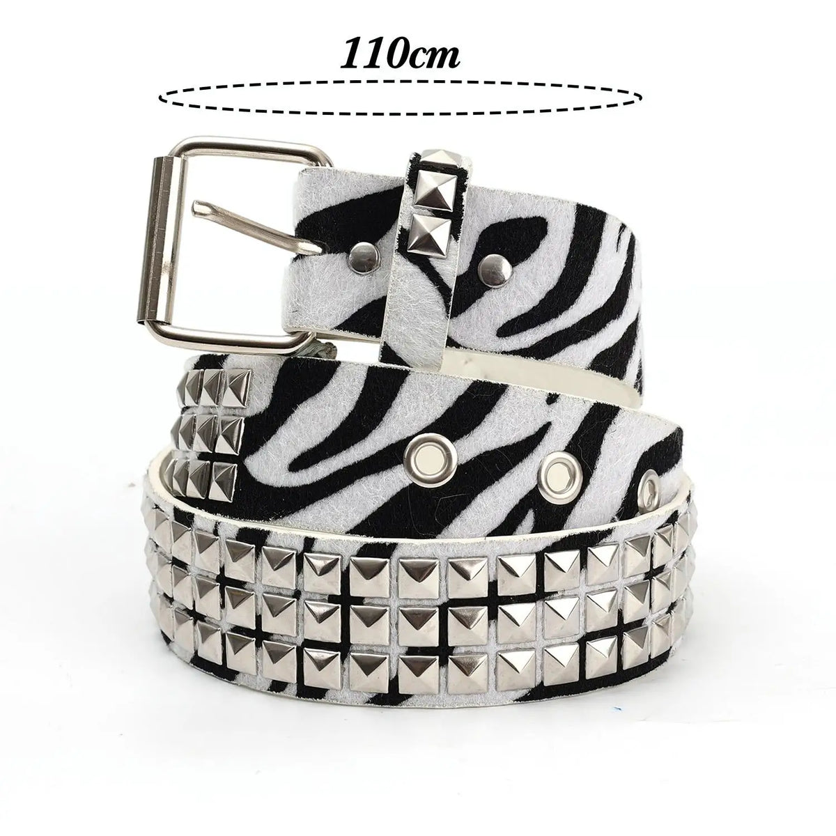 Leopard Print Studded PU Waistband Belt