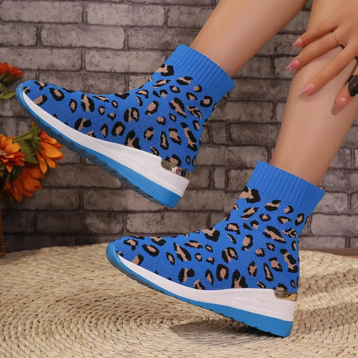 Mesh Breathable Platform Sock Boots
