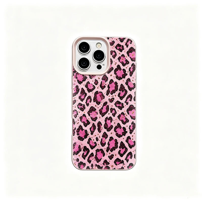 Pink Leopard Printed iPhone Case