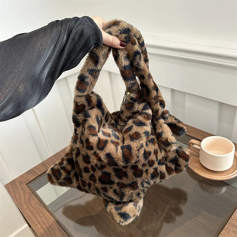 Faux-Fur Oversized Tote & Crossbody Bag