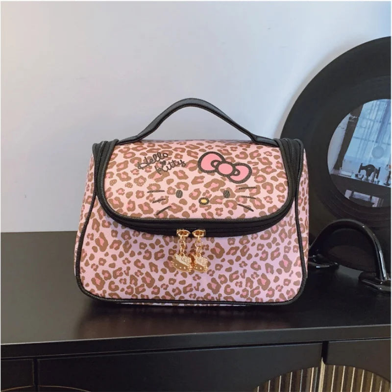 Leopard PU Cosmetic & Commuter Travel Bag