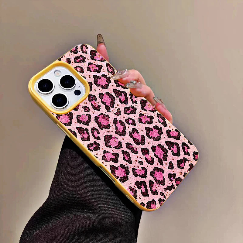 Pink Leopard Printed iPhone Case