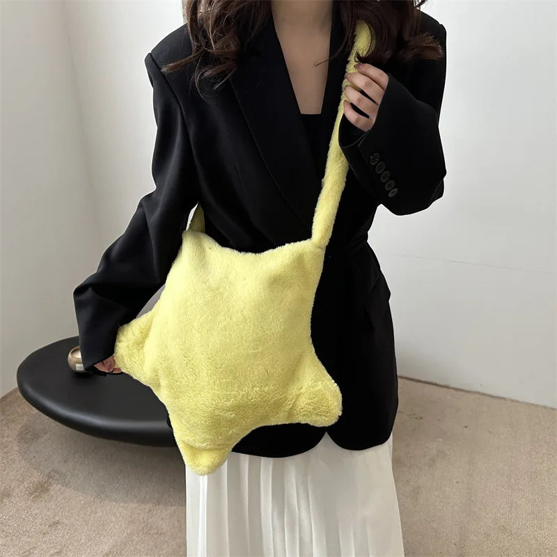 Faux-Fur Oversized Tote & Crossbody Bag
