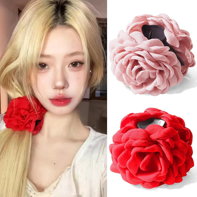 Sweet Leopard Flower Hair Claw Clip