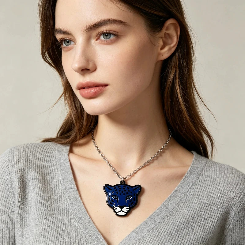 Leopard Head Statement Pendant Necklace