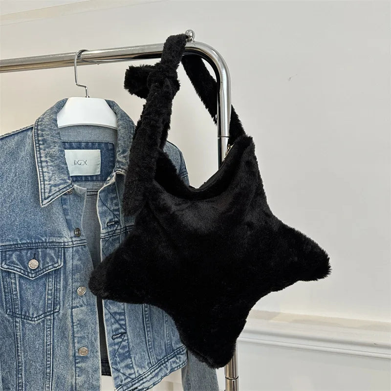 Faux-Fur Oversized Tote & Crossbody Bag