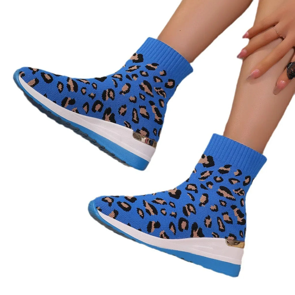 Mesh Breathable Platform Sock Boots