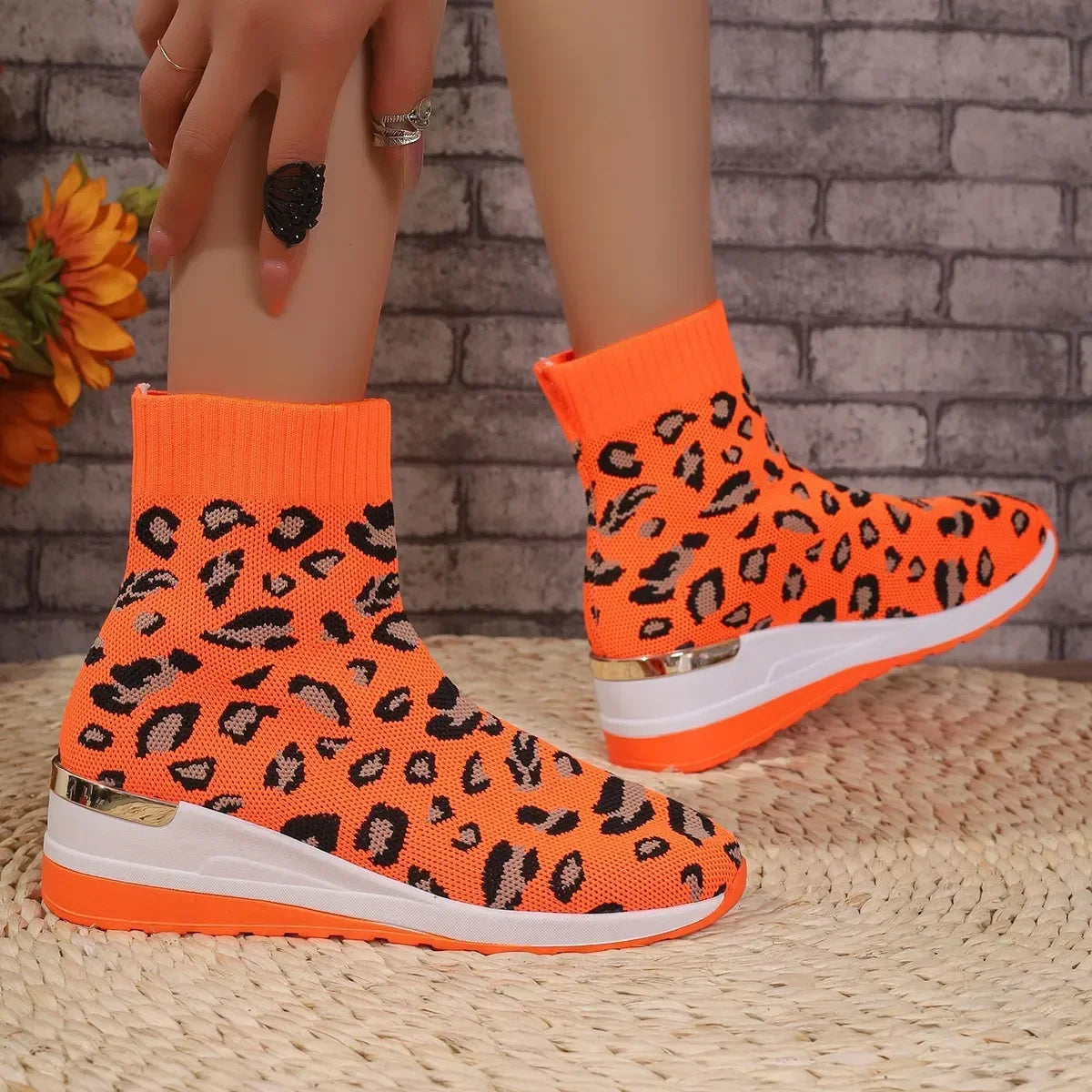 Mesh Breathable Platform Sock Boots