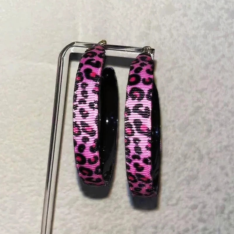 Pink Leopard DIY Charm Hoop Earrings
