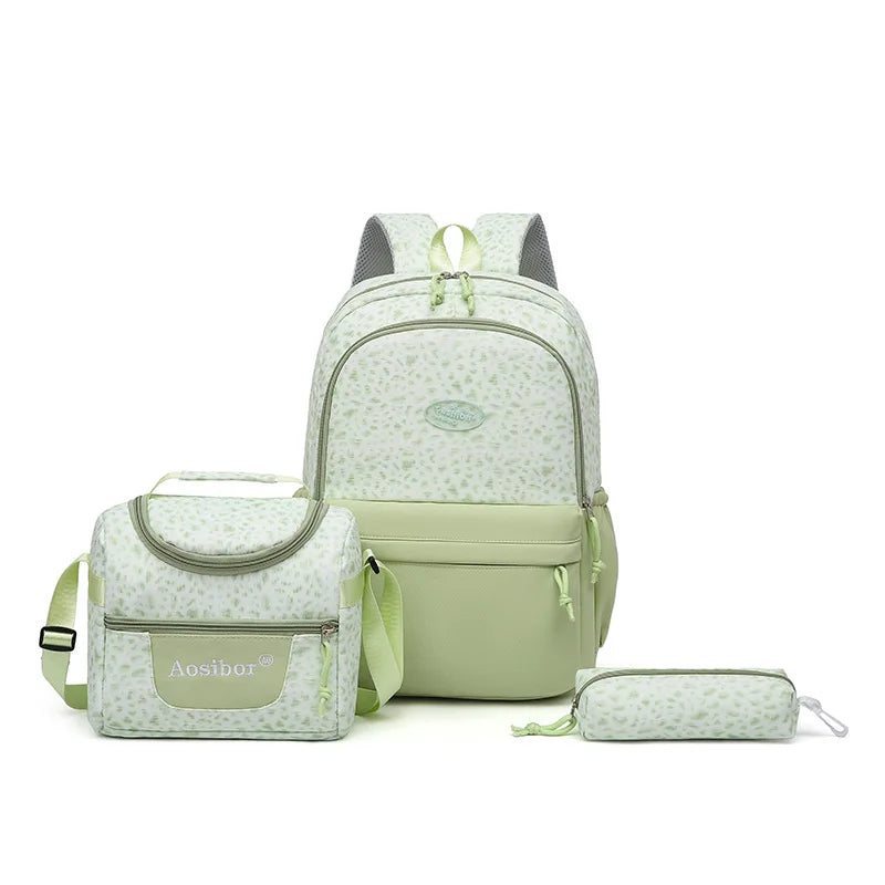 3-in-1 Leopard Print Backpack Set