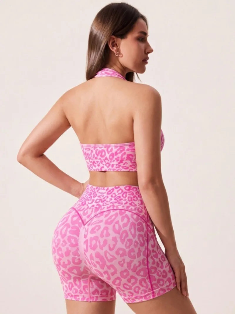 Pink Leopard 2-Piece Fitness Set