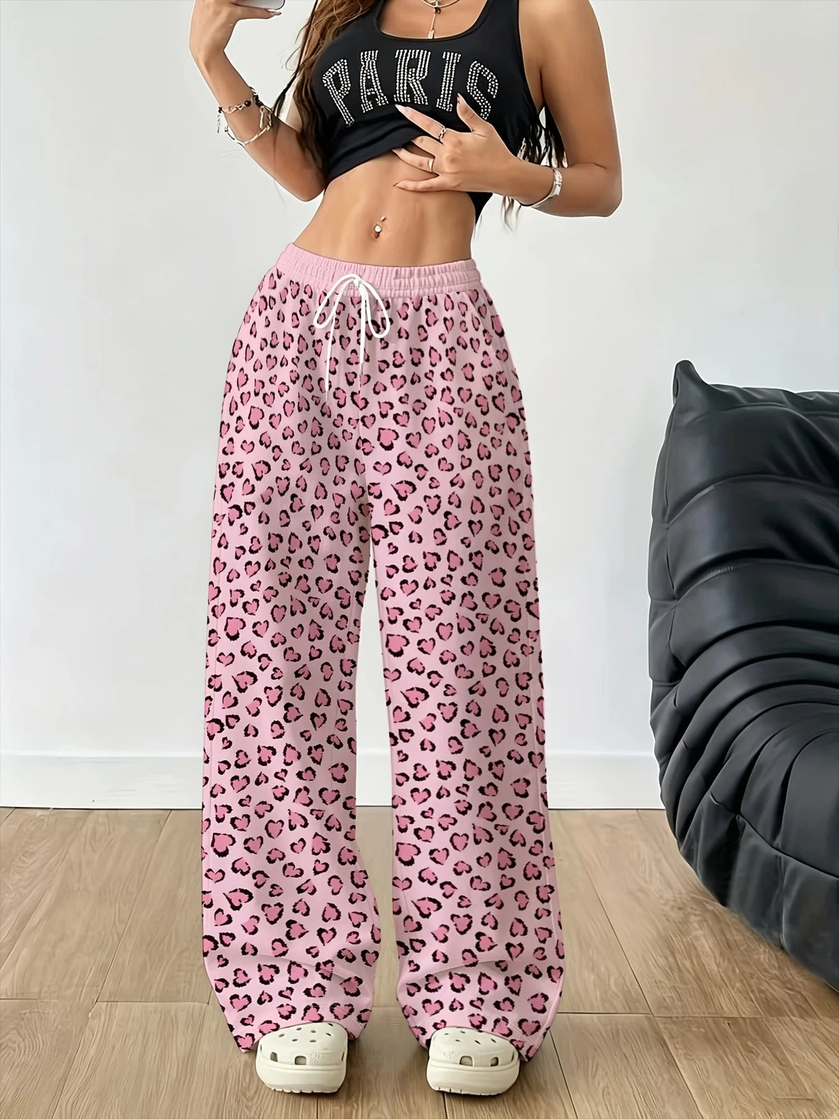 High-Waist Loose Casual Wide-Leg Pants