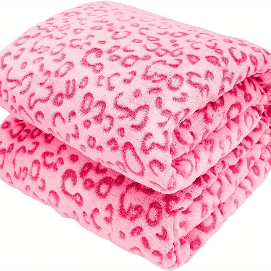Ultra-Soft Leopard Print Flannel Throw Blanket
