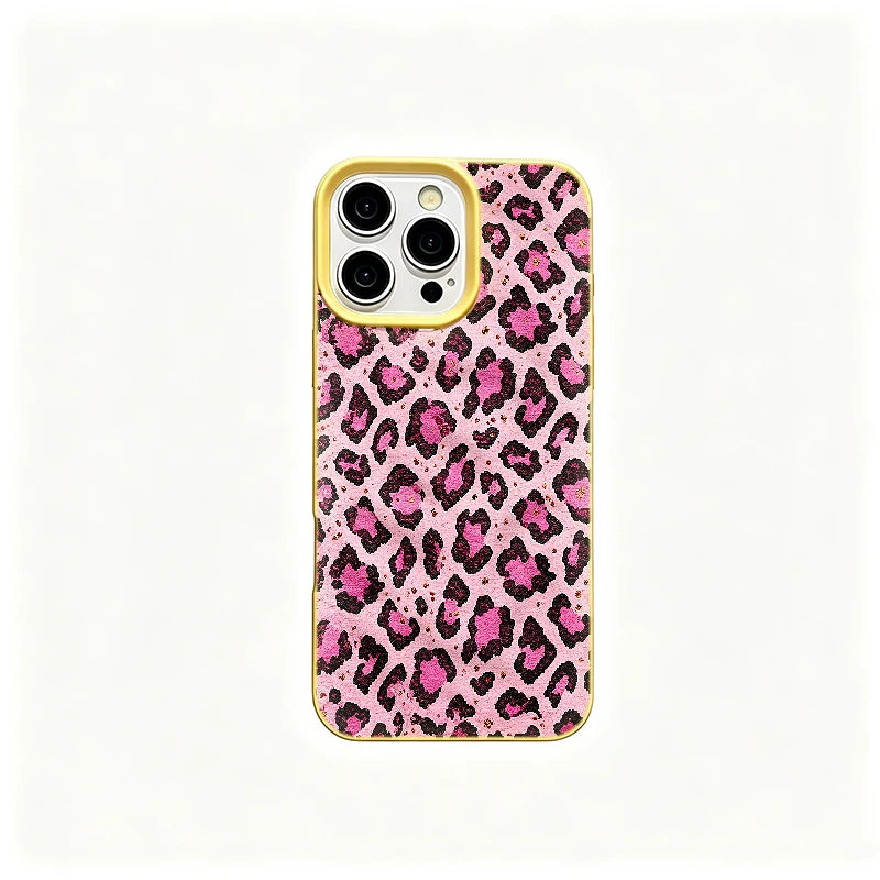 Pink Leopard Printed iPhone Case