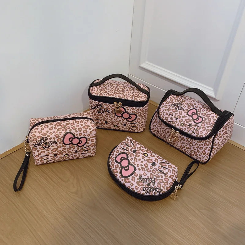 Leopard PU Cosmetic & Commuter Travel Bag