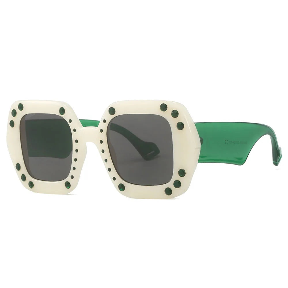 Diamond Leopard Oversized Square Sunglasses