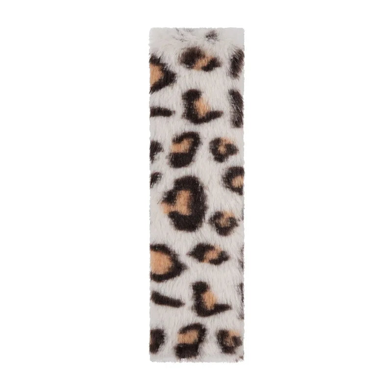 Plush Leopard Print Car Seat Belt