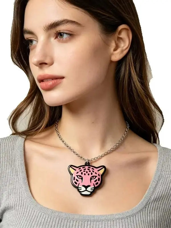 Leopard Head Statement Pendant Necklace