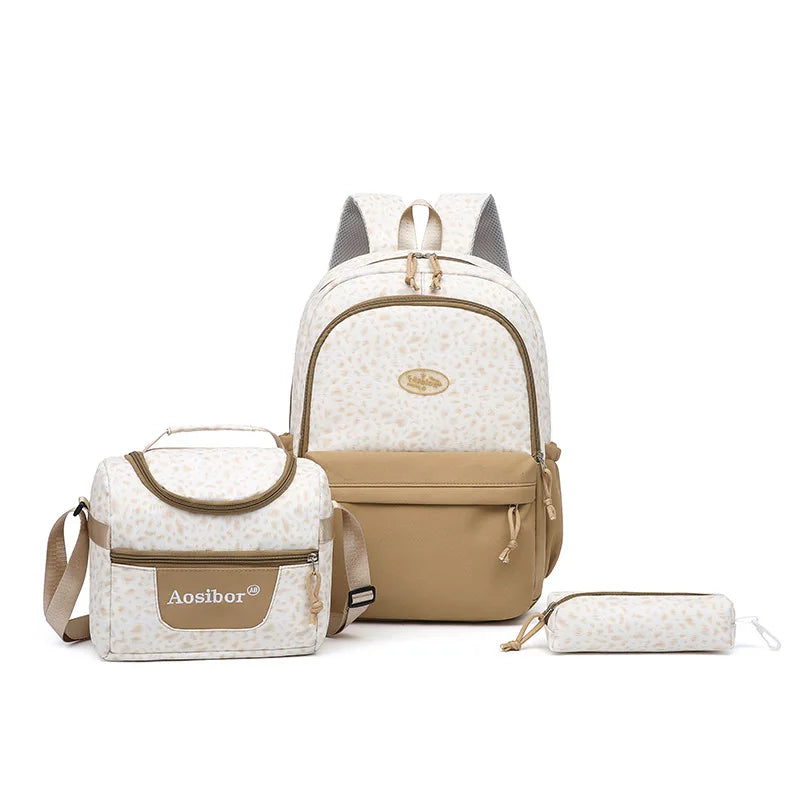 3-in-1 Leopard Print Backpack Set