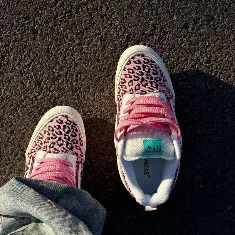 Leopard Print Streetwear Canvas Sneakers