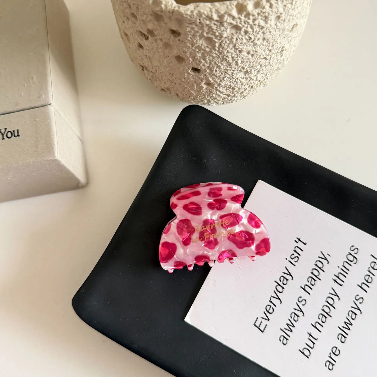 Pink Leopard Luxury Hair Claw Clip