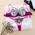Chiffon Push-Up Demi Bra & Thong Lingerie Set