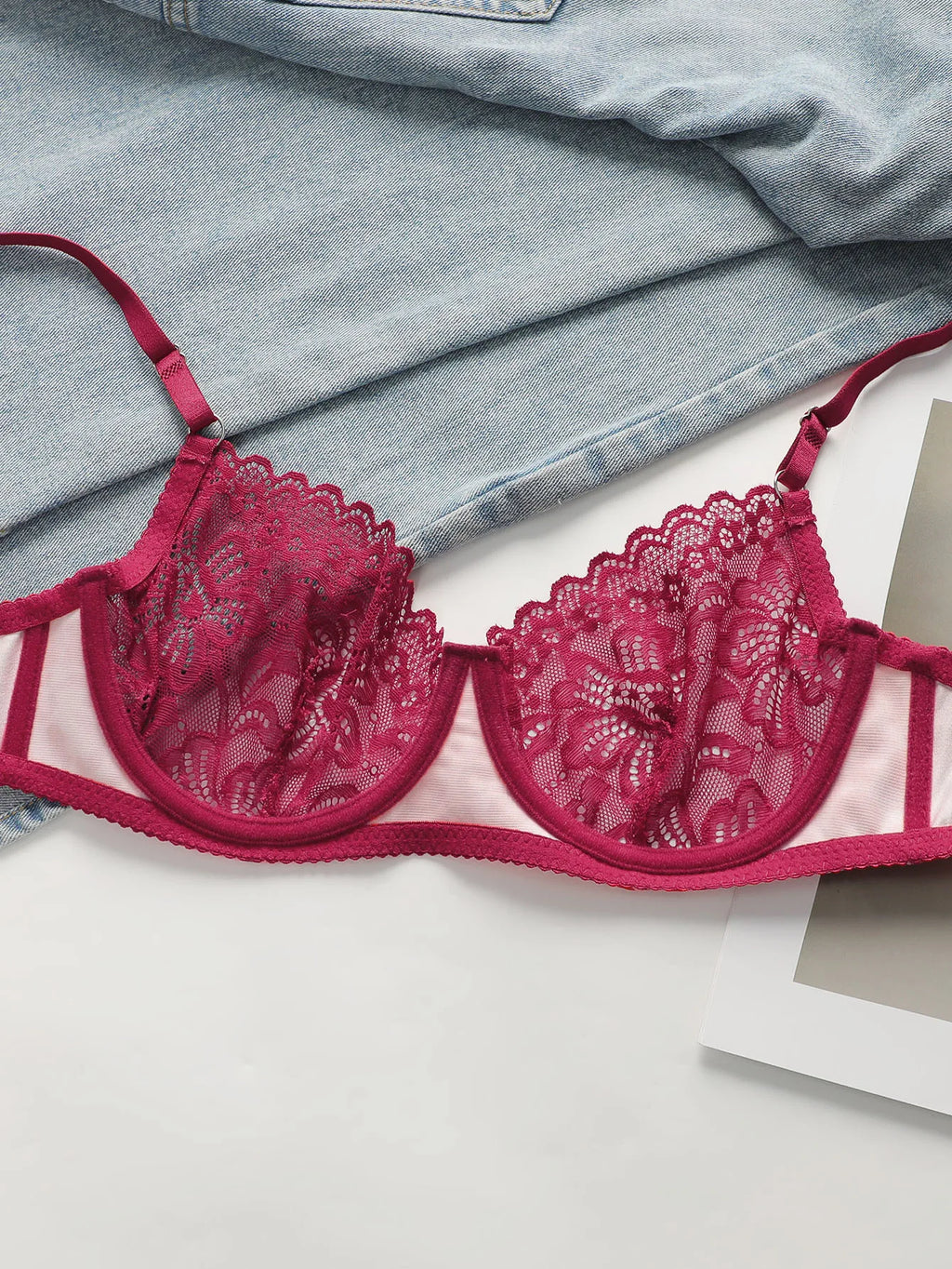 Leopard Transparent Push-Up Bra Set