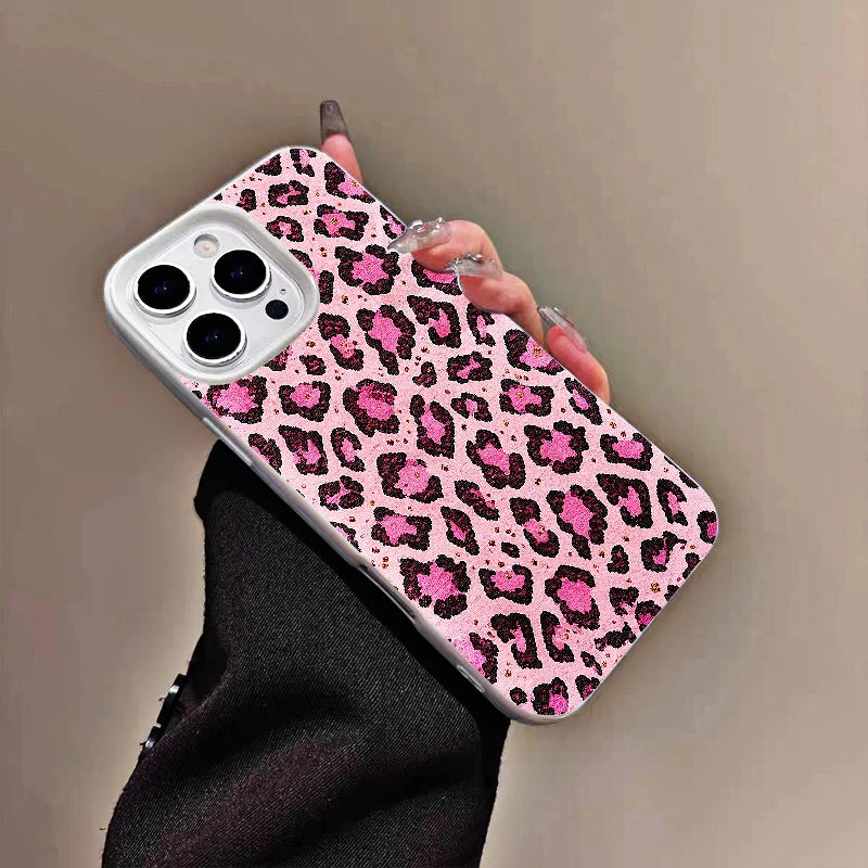 Pink Leopard Printed iPhone Case
