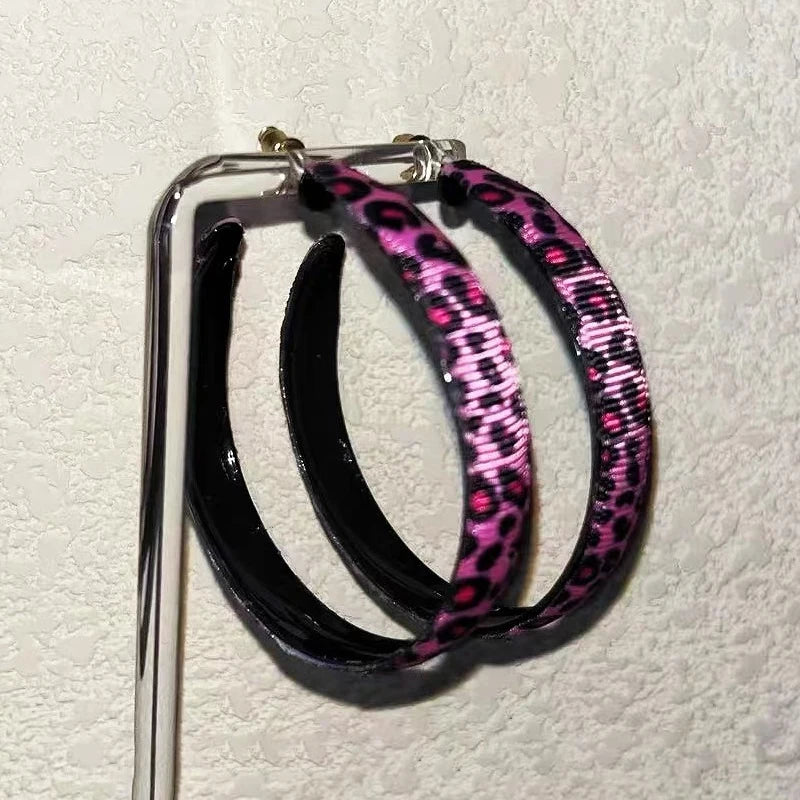 Pink Leopard DIY Charm Hoop Earrings