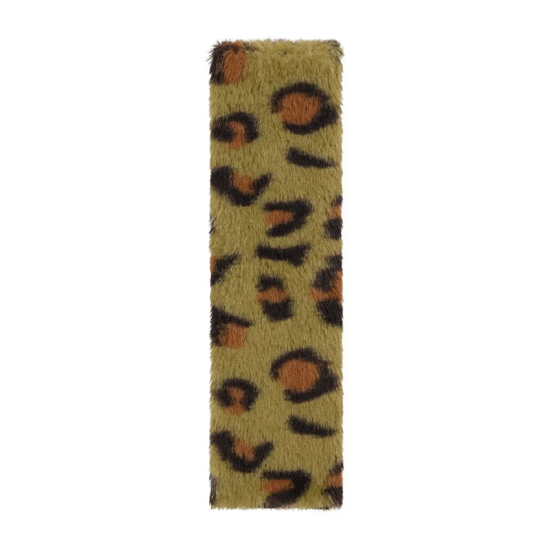 Plush Leopard Print Car Seat Belt