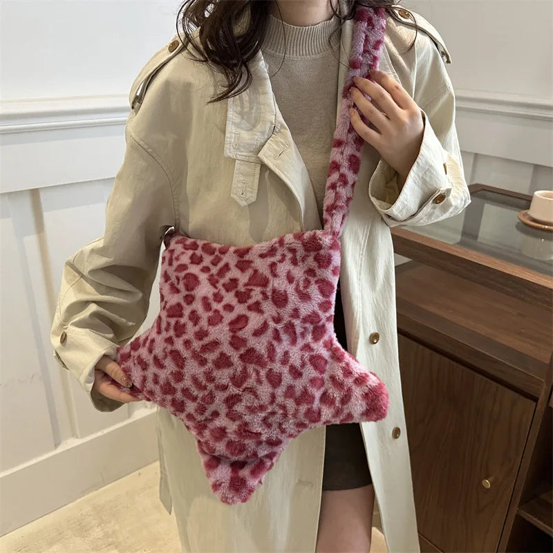 Faux-Fur Oversized Tote & Crossbody Bag