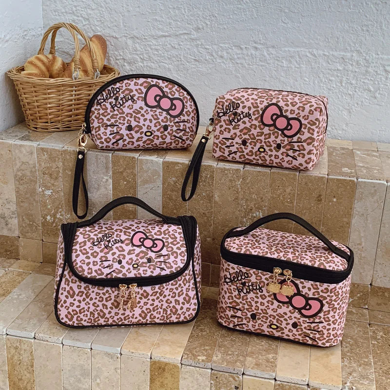 Leopard PU Cosmetic & Commuter Travel Bag