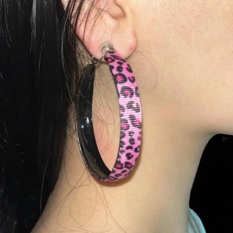 Pink Leopard DIY Charm Hoop Earrings