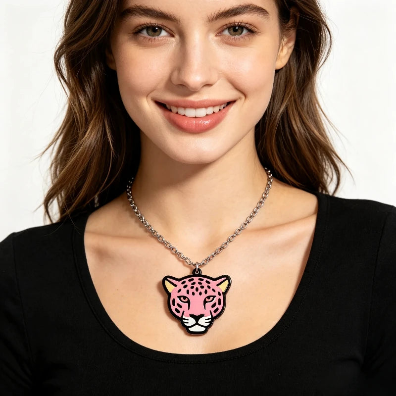 Leopard Head Statement Pendant Necklace