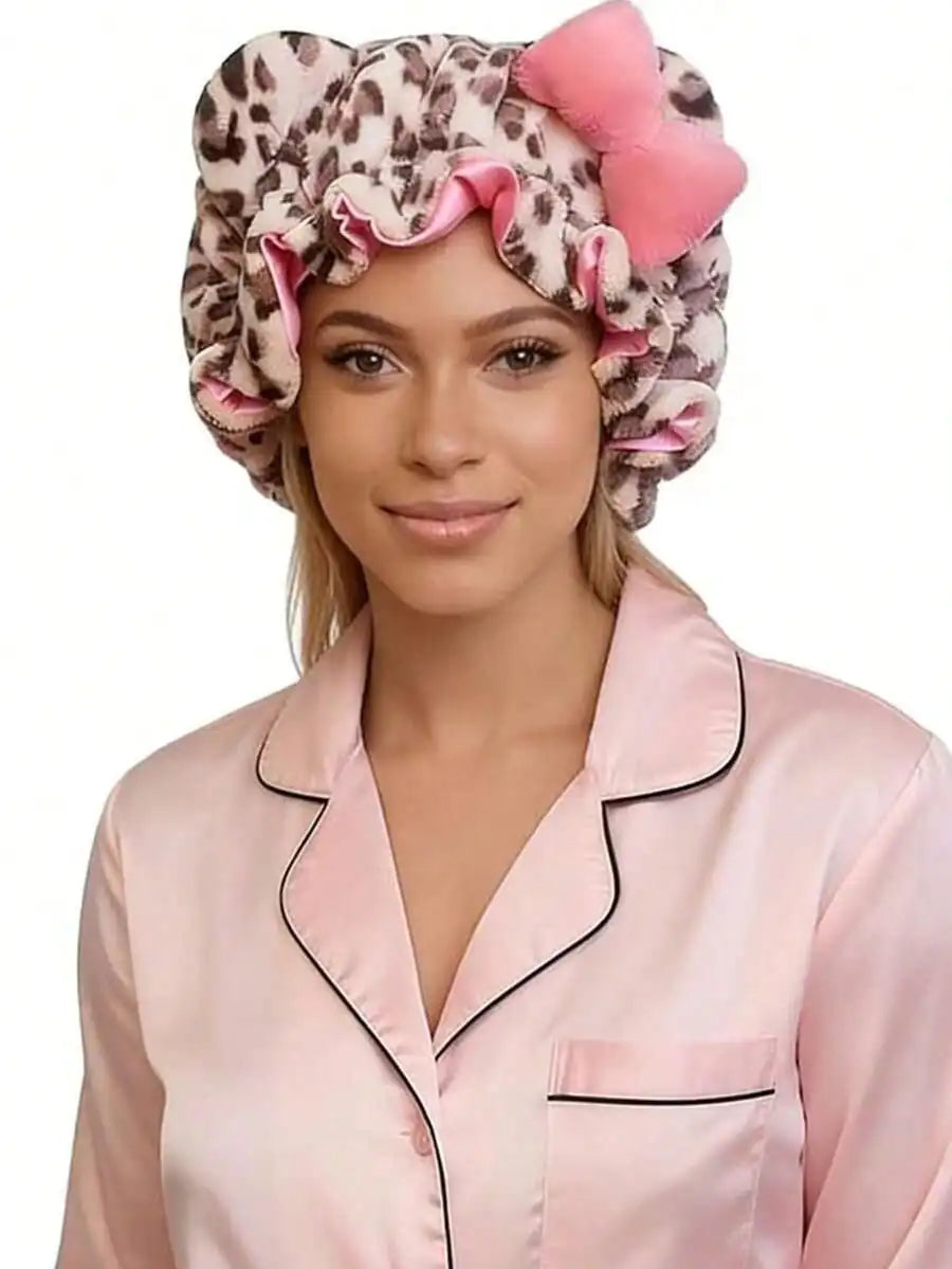 Teddy Fleece Satin-Lined Sleep Bonnet