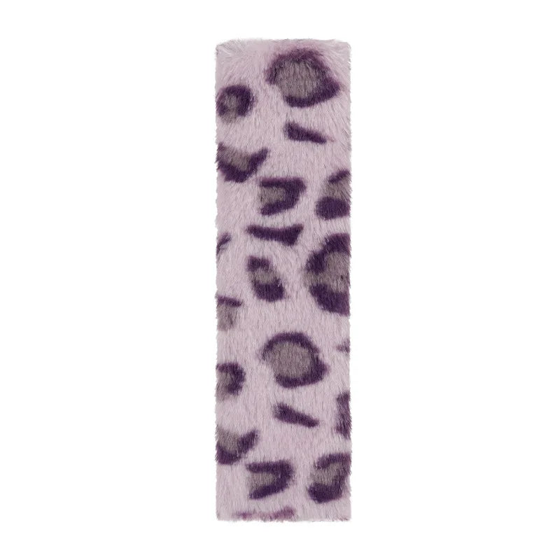 Plush Leopard Print Car Seat Belt
