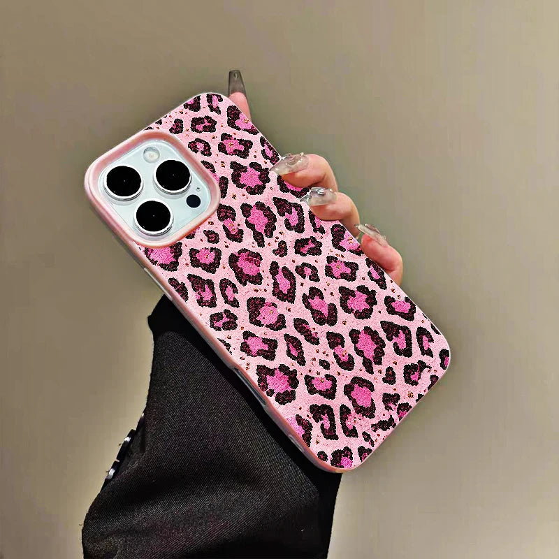 Pink Leopard Printed iPhone Case