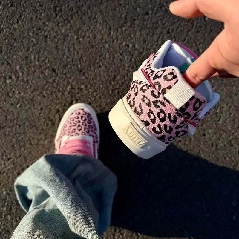 Leopard Print Streetwear Canvas Sneakers